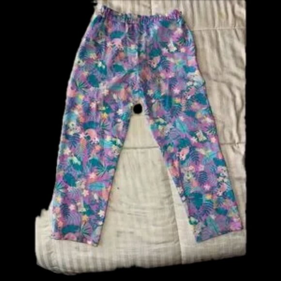 euc Gorgeous blue purple 6 girls floral kitten soft pants - Picture 5 of 6